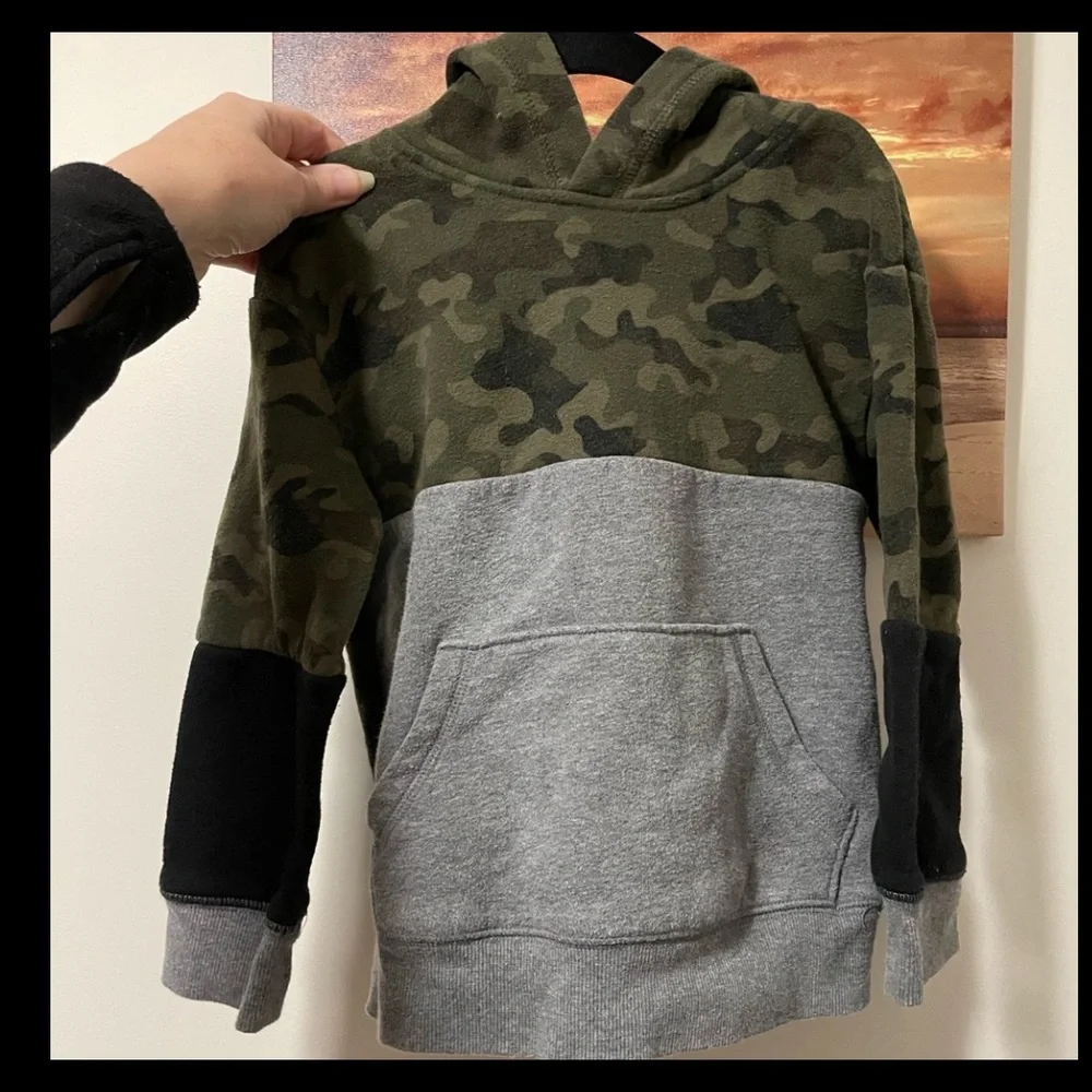 Jumping Beans Camo Hoodie gray green 4t
